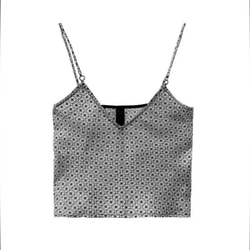 Chrome Hearts spaghetti strap monochrome cross silk tank top